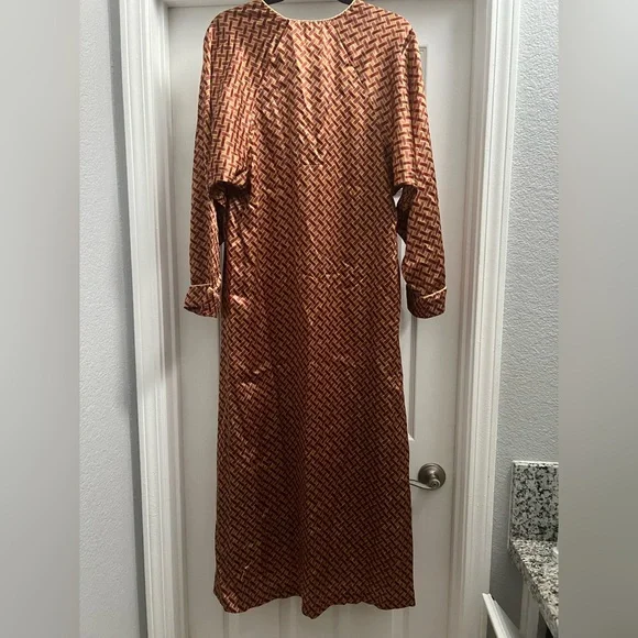 Vintage 80’s Christian Dior Satin Kaftan Maxi Dress Luxury Designer Loungewear - Picture 7 of 7